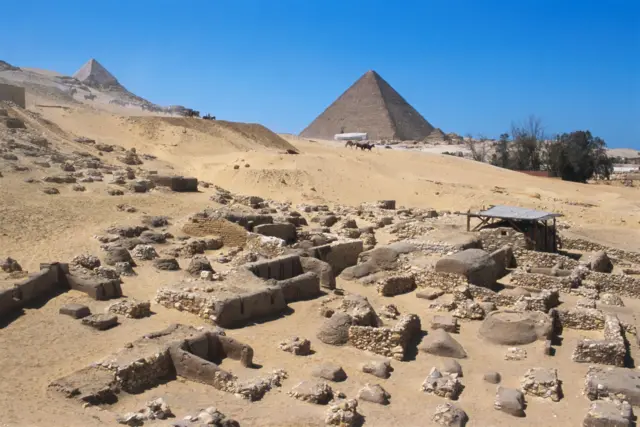 Tombs of the workers who built the pyramids in Giza